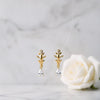 Nature-Inspired Crystal Drop Earrings - Luminous Golden Finish Huggie Hoops [Lumina Luxe]