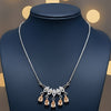 Tiered Crystal Drop Necklace - Luminous Gold & Radiant Silver Finish Statement Jewelry