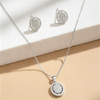 Majestic Crystal Halo Oval Jewelry Set – Elegant Pendant & Stud Duo