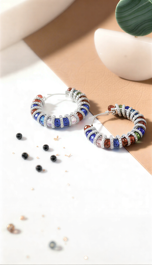 Elite Floral Cascade Earrings – Premium Stone-Studded Party Wear