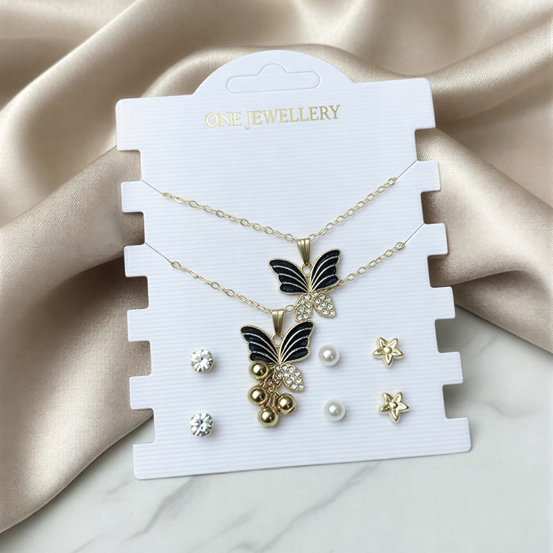 5-Piece Leaf Pendant & Daily Wear Stud Collection