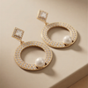Premium Pearl Drop Circle Earrings - jewlery