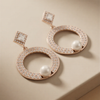 Premium Pearl Drop Circle Earrings - jewlery