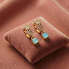 Starlight Crystal Drop Earrings - Gold Plated Huggie Hoops