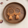 Avant-Garde Matte Filigree Jhumkas – Sleek Gilded Ethnic Hoops