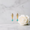 Nature-Inspired Crystal Drop Earrings - Luminous Golden Finish Huggie Hoops [Lumina Luxe]