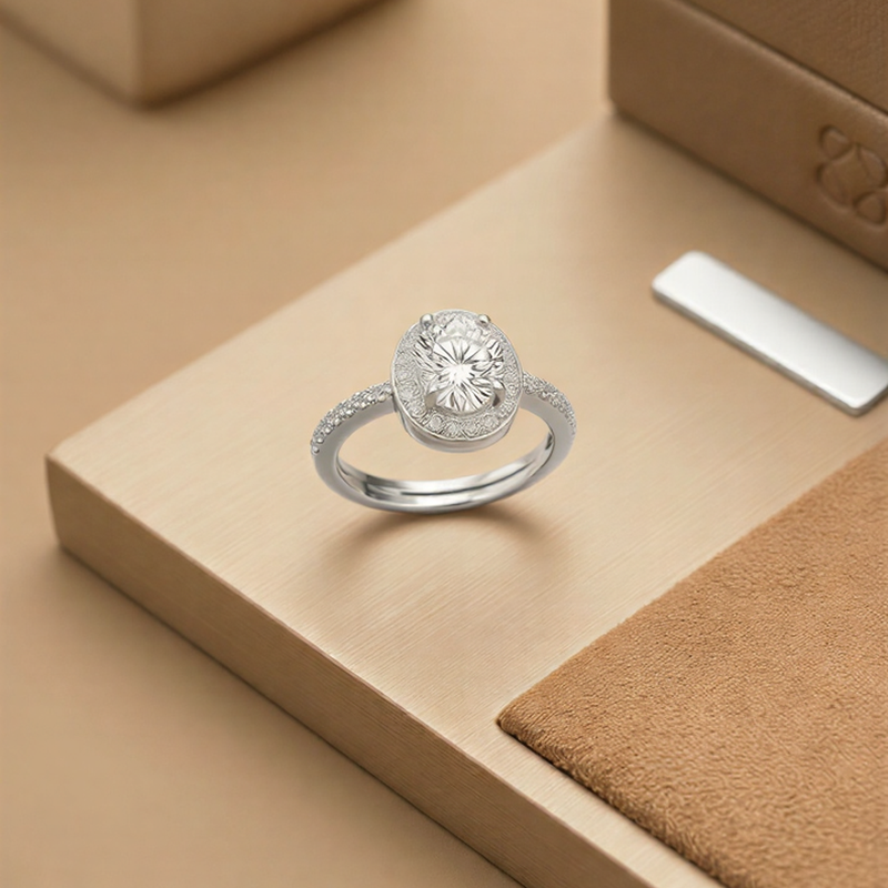 The "One" Champagne Radiance Oval Ring – A Masterpiece of Light
