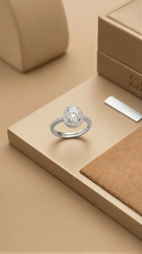 The "One" Champagne Radiance Oval Ring – A Masterpiece of Light