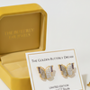 Butterfly Stud Earrings Gold Plated Black Onyx Crystal Jewelry | Lumina Luxe