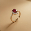 Celestial Oval Champagne Ring – A Signature Halo in Sterling Silver and golden