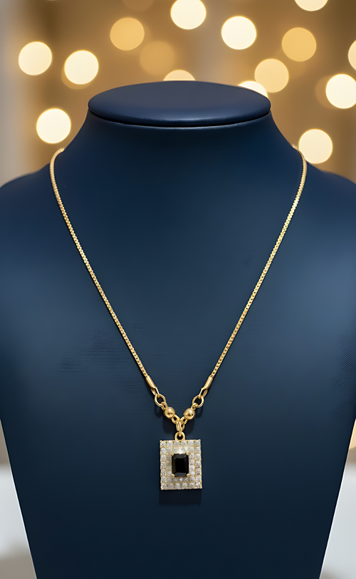 Timeless Halo Square Pendant - Luminous Golden & Radiant Silver Finish [Lumina Luxe]