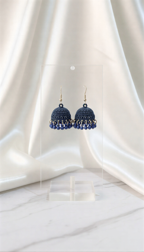 Matte Filigree Jhumka Earrings – Traditional Ethnic Bell Earrings in 15+ Vibrant Colors