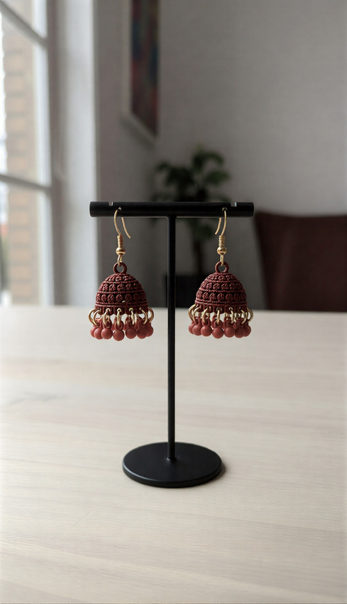 Premium Matte Jhumka Collection – Elegant Traditional Fusion Earrings in Vibrant Colors | One Jewellery