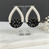 Elegant Pearl & Crystal Teardrop Earrings - Lotus-Inspired Statement Jewelry