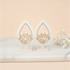Elegant Pearl & Crystal Teardrop Earrings - Lotus-Inspired Statement Jewelry