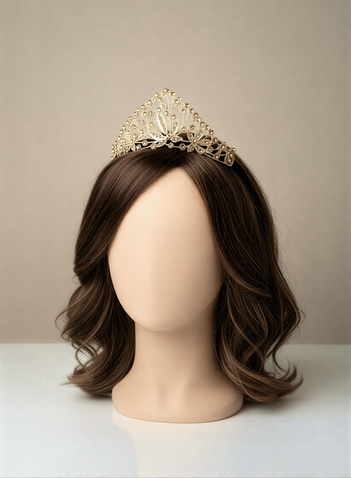 Golden Butterfly Filigree Tiara – Elegant Crystal Bridal Headpiece for Weddings & Formals