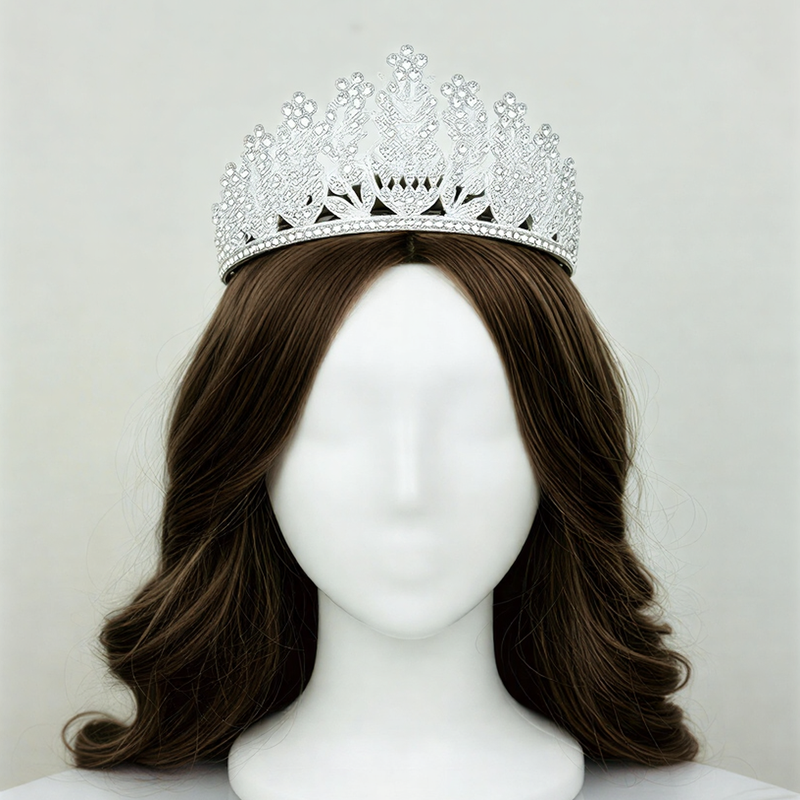 Luxury Silver Crystal Bridal Crown – Royal Wedding Tiara for Brides & Queens