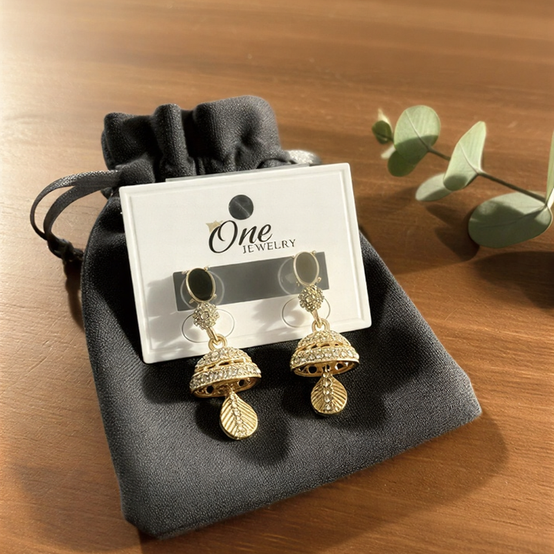 Elegant Crystal Jhumka Earrings - Traditional Traditional Drop Design | Premium Festive Wear