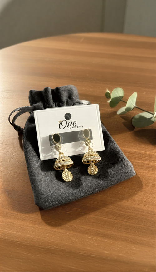 Elegant Crystal Jhumka Earrings - Traditional Traditional Drop Design | Premium Festive Wear