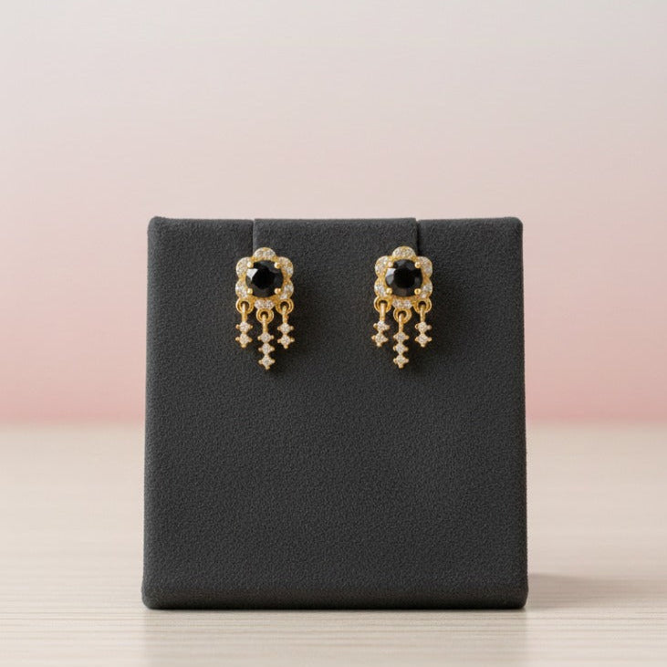 Luxury Gemstone Floral Stud Earrings - Handcrafted Dangle Drop Collection