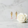 Minimalist Gemstone Teardrop Earrings - Floral Stud Gold-Plated Dangles