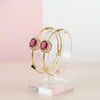 Elegant Gemstone Adjustable Bangle Collection - Gold-Plated Artisan Statement Jewelry