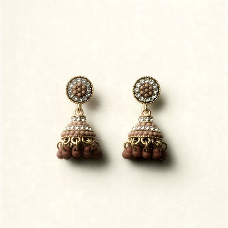 Contemporary Fusion Jhumkas | Elegant Pearl & Stone Accents