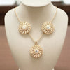 Victorian-Inspired Sunflower Suite – Intricate Crystal Halo Necklace Set