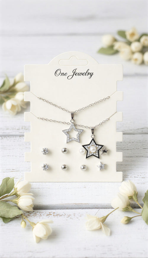 Golden Butterfly Signature Set – Double Layer Pendants & Luxury Studs