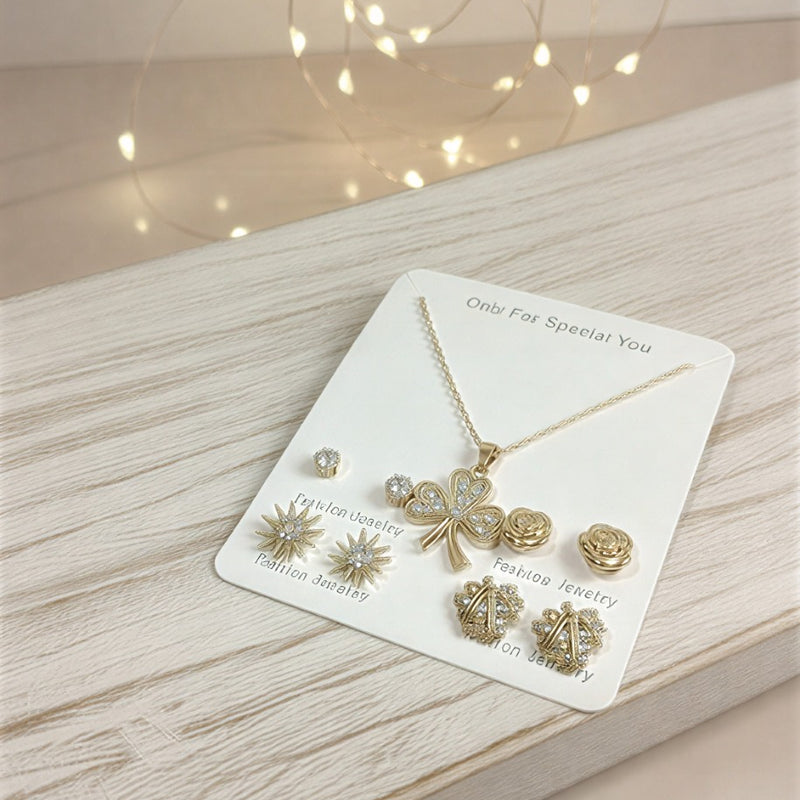 7-Day Jewelry Set: 7 Pairs of Versatile Gold-Toned Earrings for Women