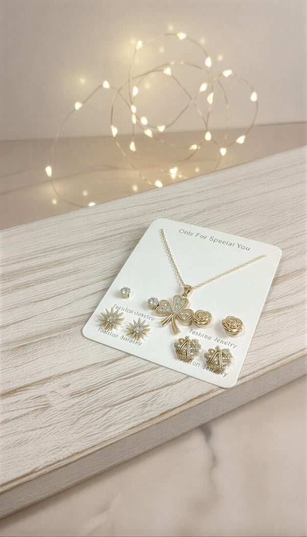 7-Day Jewelry Set: 7 Pairs of Versatile Gold-Toned Earrings for Women