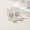 Royal Pavé Heart Studs with High-Luster Pearl Drops