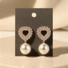 Majestic Shimmering Heart & Teardrop Pearl Earrings