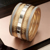 Modern Silver Stackable Bangle Collection – 8-Piece Filigree & Sleek Mix