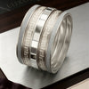 Modern Silver Stackable Bangle Collection – 8-Piece Filigree & Sleek Mix