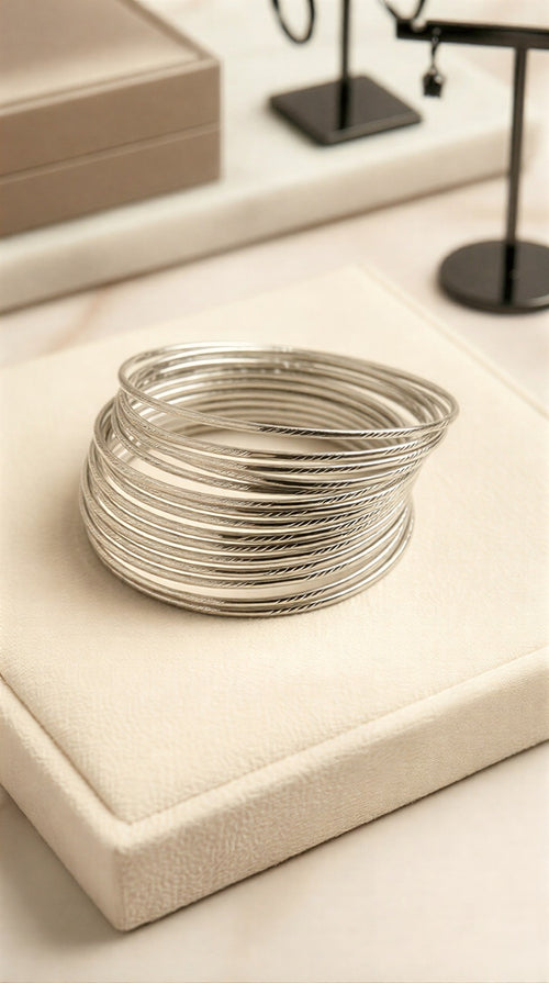 Royal Metallic-Toned Intricate Textured Bangle Set