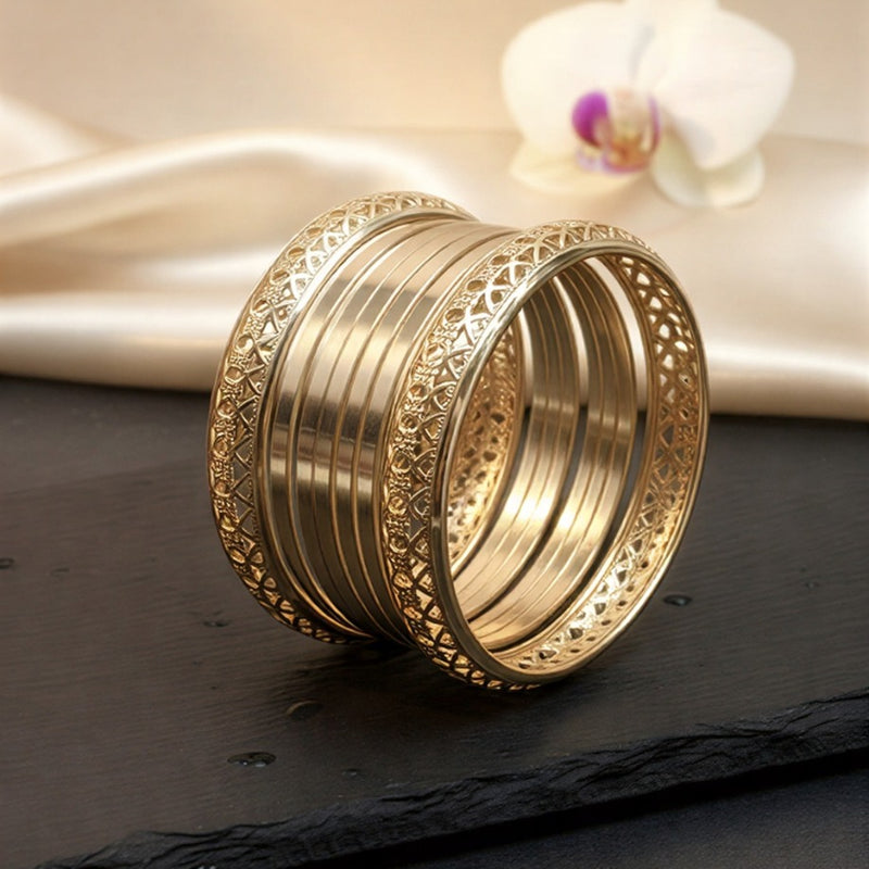 Elegant Silver-Plated Filigree Bangle Stack – Perfect Gift for Her
