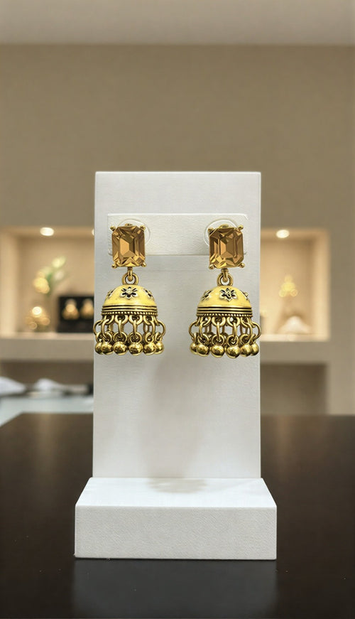 Traditional Gold-Toned Minimalist Jhumkas