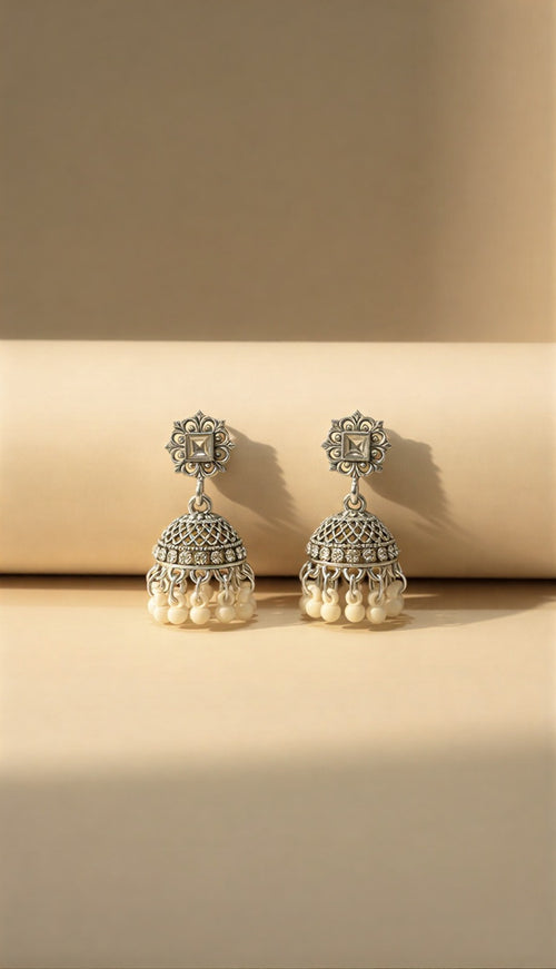 Premium Matte Finish Jhumka Collection – Crystal Studded Traditional Earrings for Eid & Wedding Gifts