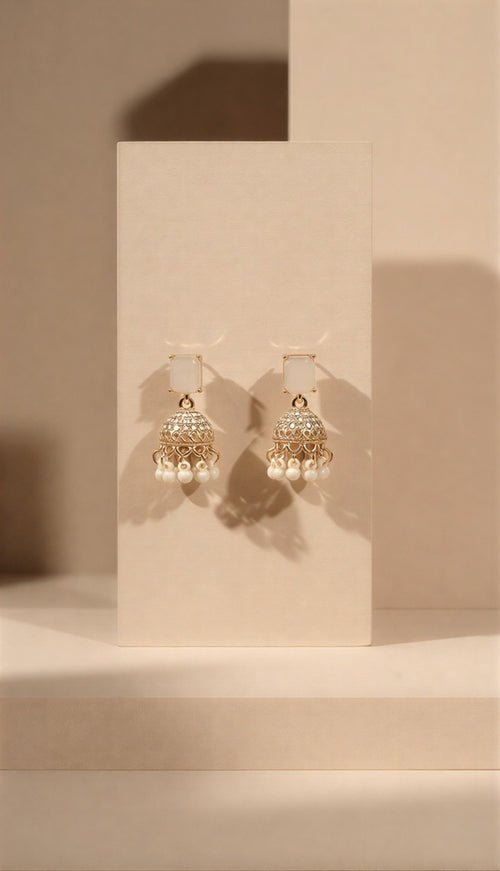 Signature Hand-Finished Matte Jhumka Duo – A Celebration of Traditional Filigree Artistry