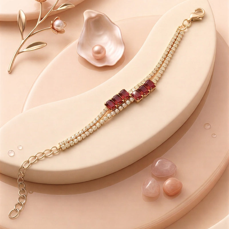 Luxe Crystal Tennis Bracelet – Featuring a High-Definition Stone Setting and Premium Polished Finish with an Adjustable Secure Clasp