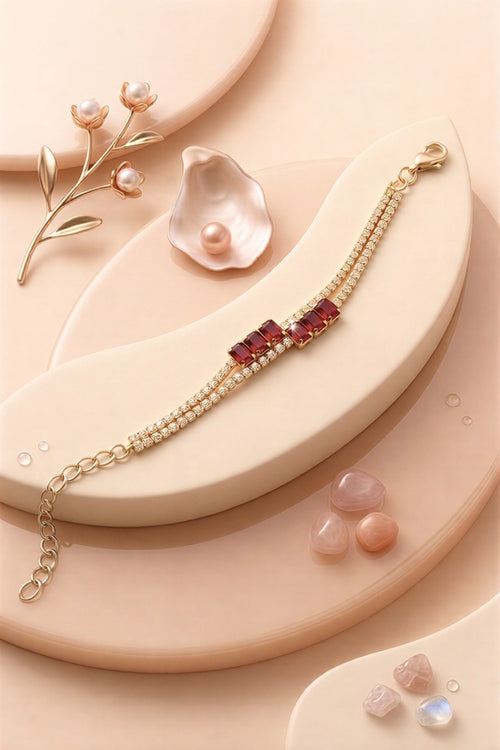 Luxe Crystal Tennis Bracelet – Featuring a High-Definition Stone Setting and Premium Polished Finish with an Adjustable Secure Clasp
