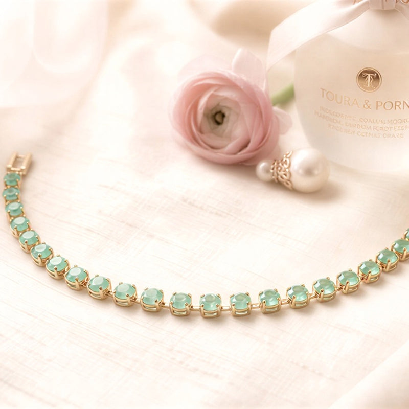 Luxe Crystal Tennis Bracelet – Featuring a High-Definition Stone Setting and Premium Polished Finish with an Adjustable Secure Clasp