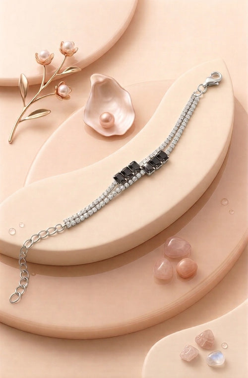 Premium Double-Layer Tennis Bracelet with Intricate Stone Setting and High-Polish Shine
