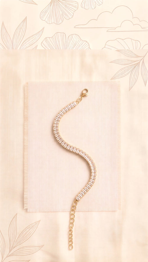 Premium Double-Strand Ruby Baguette Bracelet – Luxe Gold Plating with High-Definition Crystal Accents