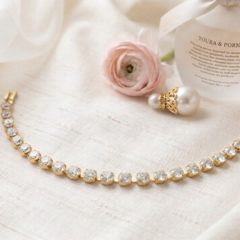 Vibrant Crystal Tennis Bracelet – Exquisite Stone Setting Available in Classic  Soft Pink with Premium High-Polish Finish