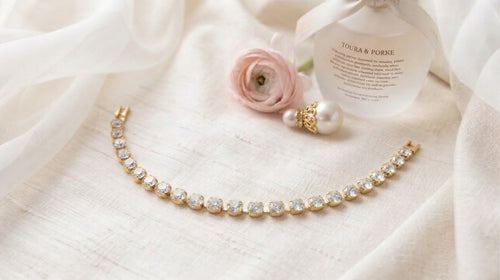 Vibrant Crystal Tennis Bracelet – Exquisite Stone Setting Available in Classic  Soft Pink with Premium High-Polish Finish