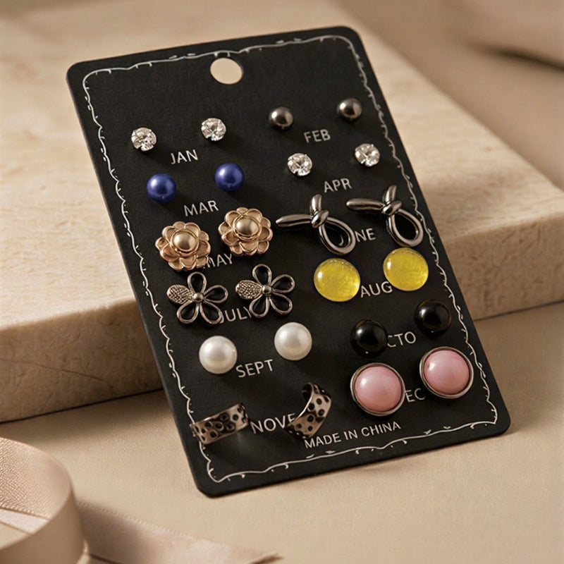 Botanical Luxe: Rose Gold Floral Teardrop Jewelry Set with Precision Micro-Crystals