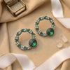 Luxe Beaded Halo Earrings – Shimmering Crystal Hoops with Statement Faceted Gemstones in Multiple Colors