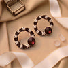 Exquisite Ruby & Blush Floral Tassels – High-Definition Crystal Earrings for Weddings